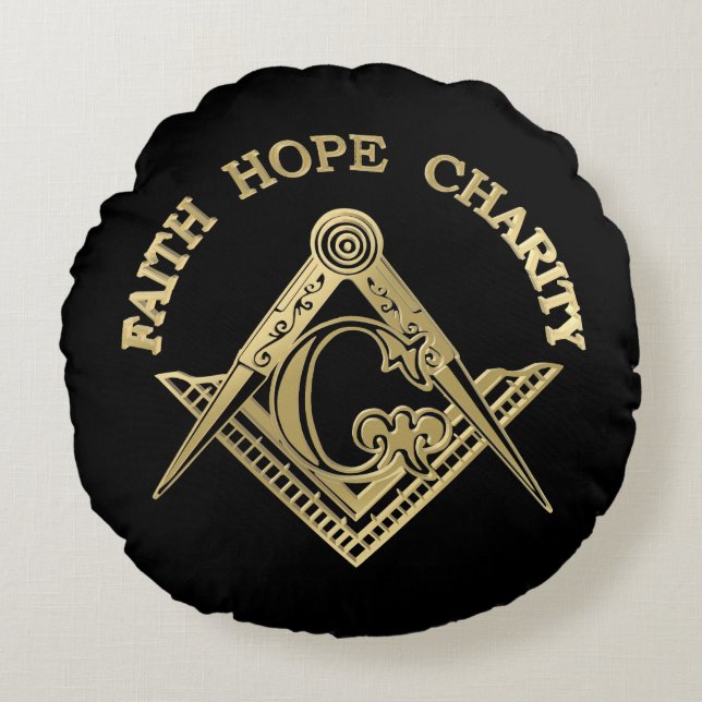 Masonic symbol round pillow (Front)