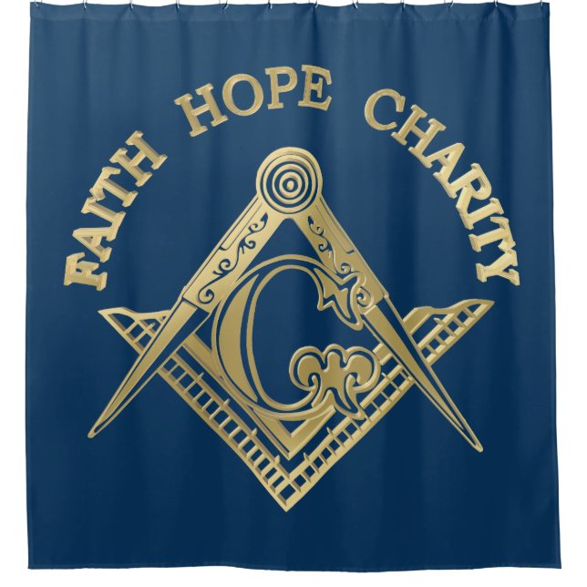 Masonic symbol shower curtain (Front)