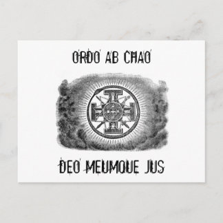 Masonic symbols ORDO AB CHAO Postcard