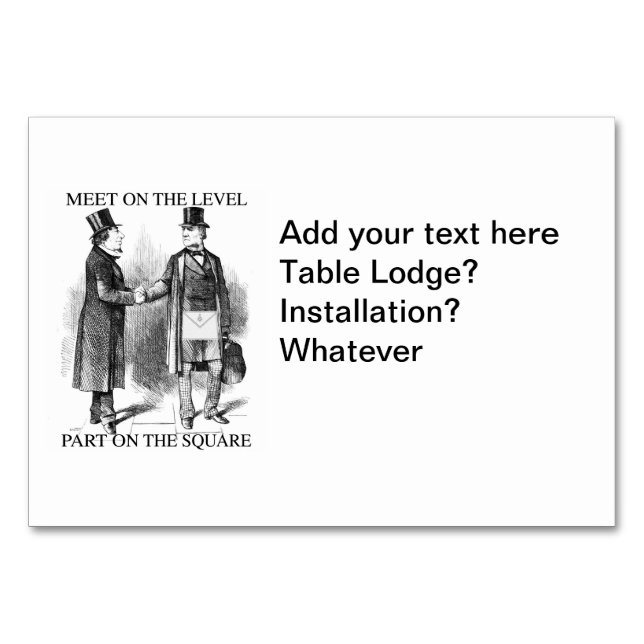 Masonic Table Card (Front)