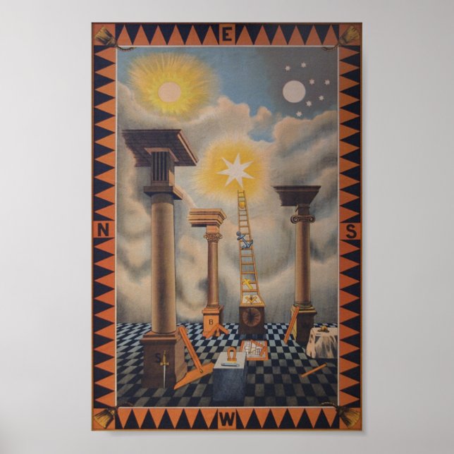 Masonic Tracing Board - Entered Apprentice Poster (Front)
