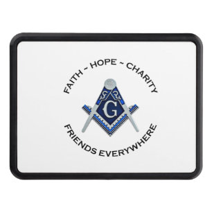 Masonic Trailer Hitch Cover Blue Clean
