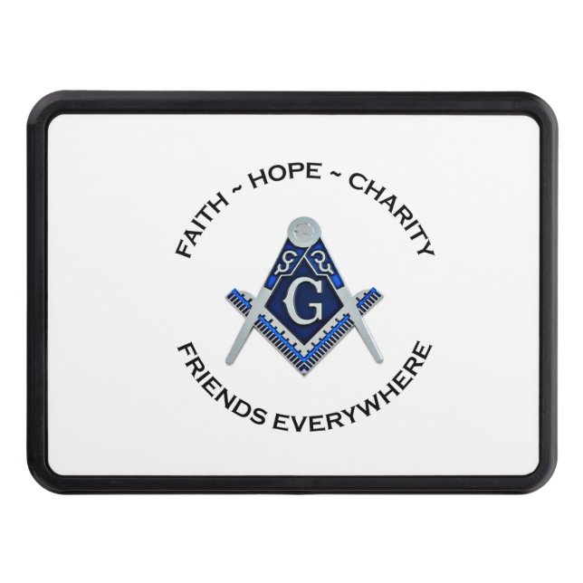 Masonic Trailer Hitch Cover Blue Clean (Front)