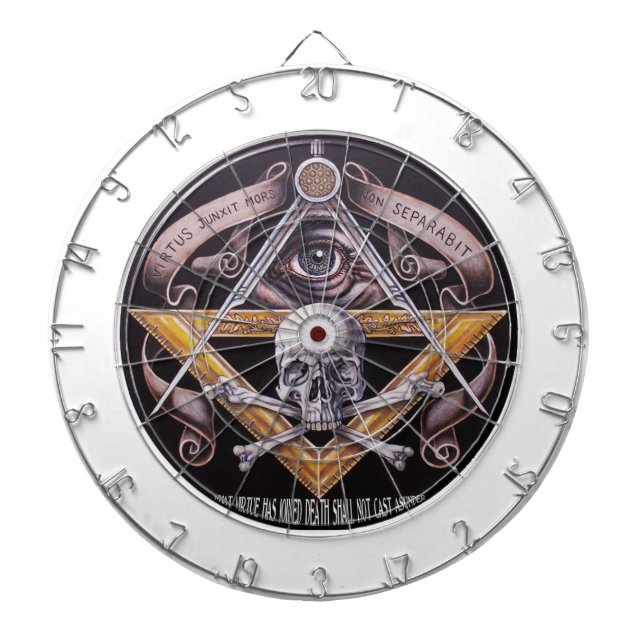 Masonic Virtue Dartboard With Darts (Front)