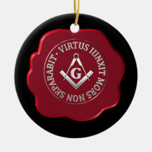 Masonic wax seal ceramic ornament
