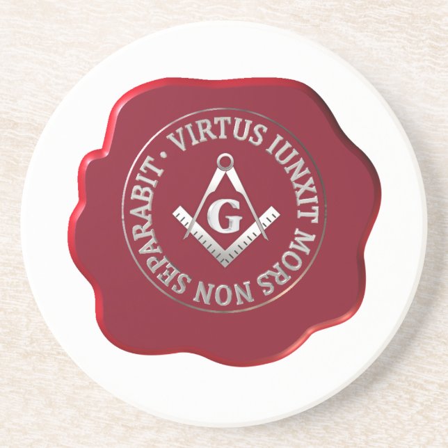 Masonic wax seal drink coaster (Front)