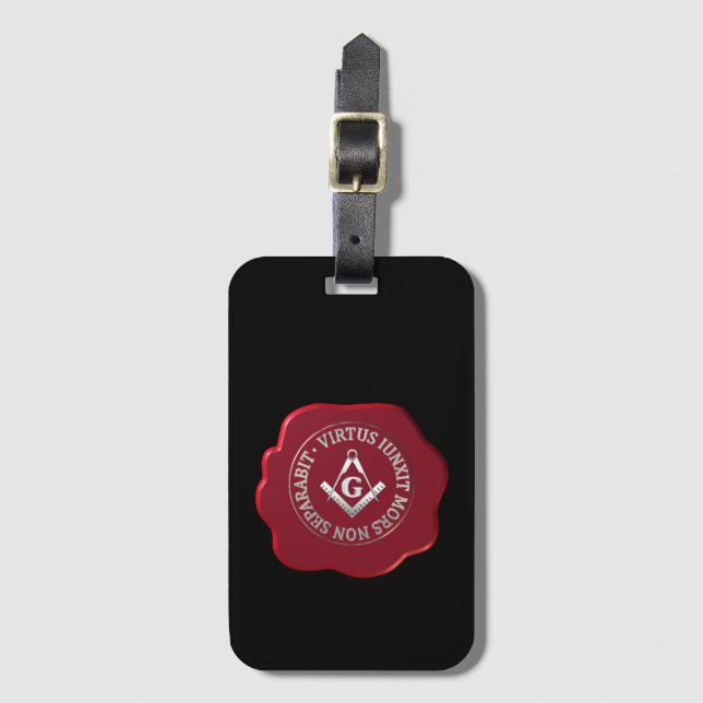 Masonic wax seal luggage tag (Front Vertical)