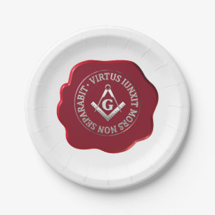 Masonic wax seal paper plates