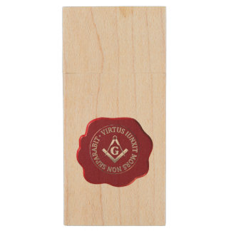 Masonic wax seal wood flash drive