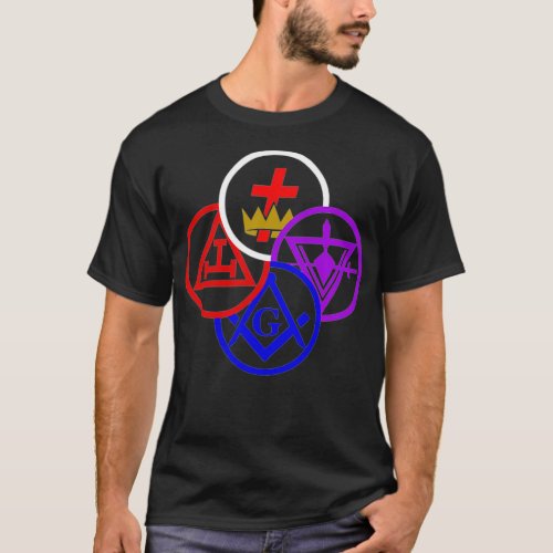 Masonic York rite degrees symbol Freemason lodge F T_Shirt