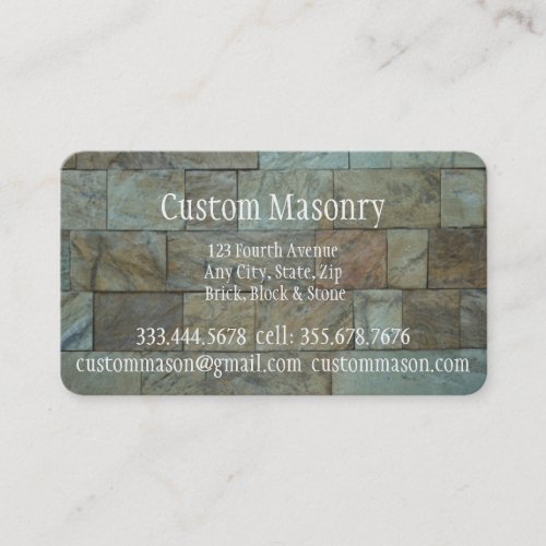 Masonry Brick Block Custom Business Business Card
