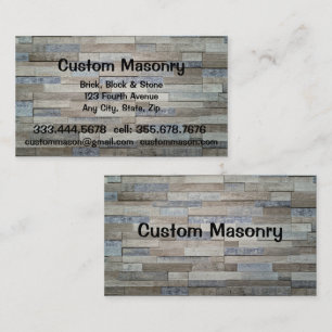 Masonry Brick, Block Stone Custom Business Busine Business Card
