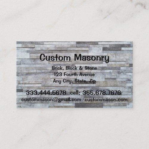 Masonry Brick Block Stone Custom   Business Card