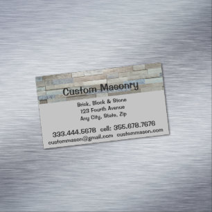 Masonry Brick, Block Stone Custom Business Card Magnet