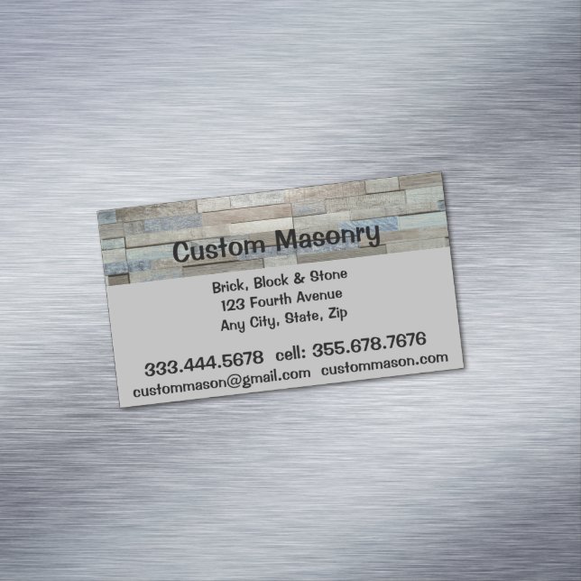 Masonry Brick, Block Stone Custom  Business Card Magnet (In Situ)
