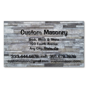 Masonry Brick, Block Stone Custom Business Card Magnet