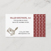 MASONRY Brick Construction Builder Business Card (Front)