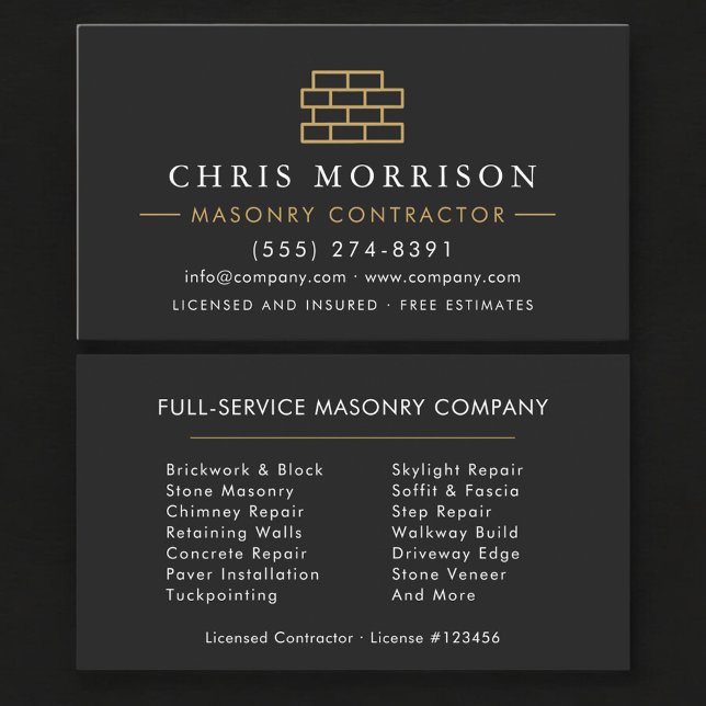 Masonry Brick Mason Business Card (Creator Uploaded)