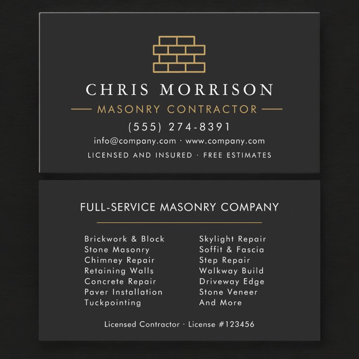 Masonry Brick Mason Business Card