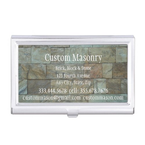 Masonry Brick Rock Stone Block Custom   Business Card Case