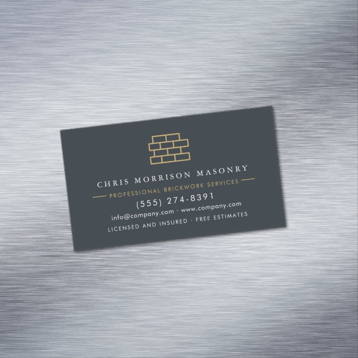Masonry Bricklayer Brick Company Business Card Magnet