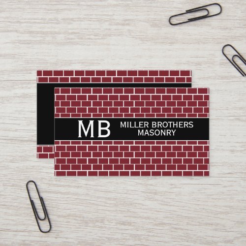 Masonry Bricklayer Bricks Template Minimalist Busi Business Card