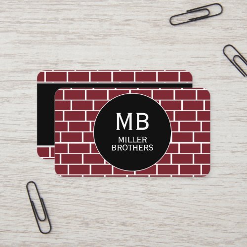 Masonry Bricklayer Bricks Template Minimalist Business Card