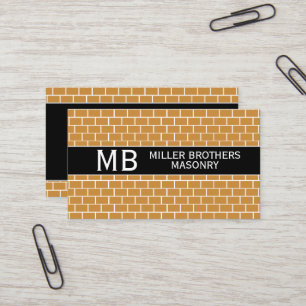 Masonry Bricklayer Rust Bricks Template Mason Business Card