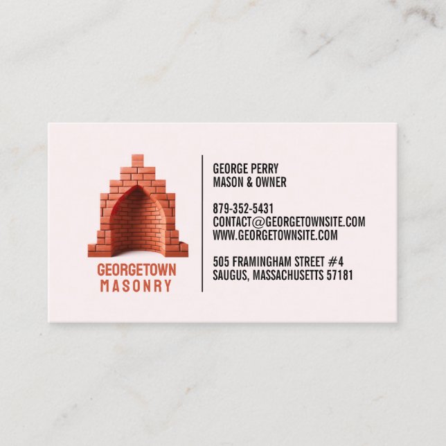 Masonry Chimney Business Card Template (Front)