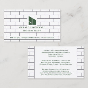 Masonry Construction Business Card Template