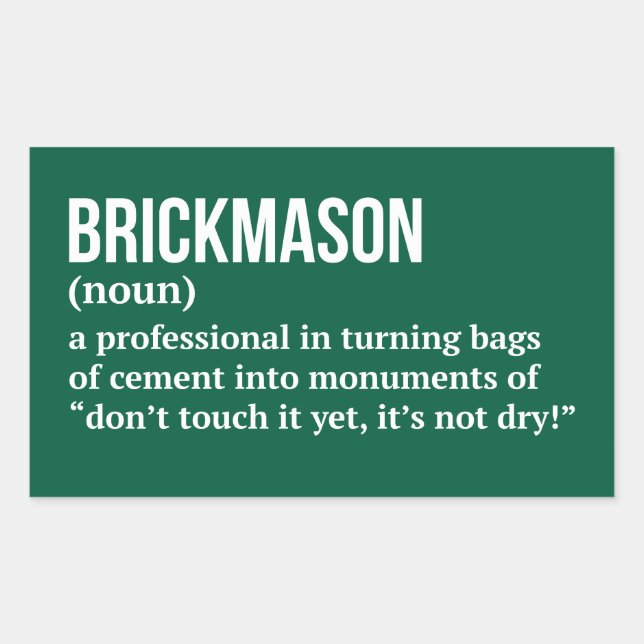 Masonry Professional Definition Rectangular Sticker (Front)