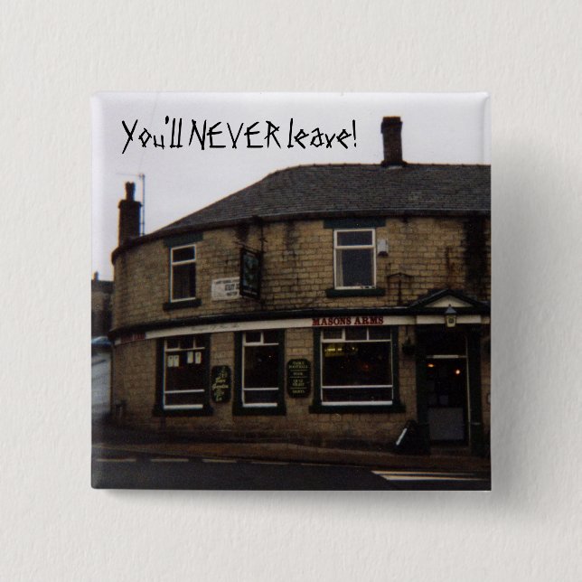 Mason's Arms, Hadfield 15 Cm Square Badge Button (Front)