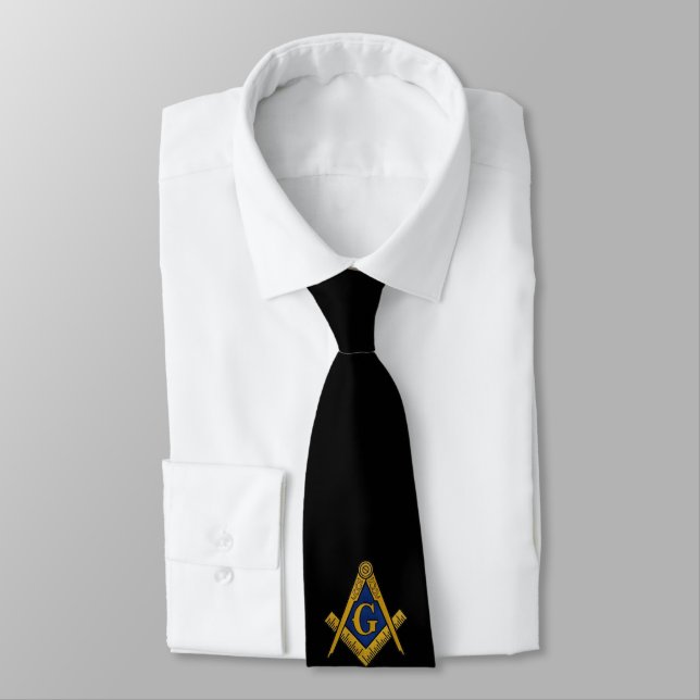 MASONS CUSTOM TIE (BLACK) (Tied)