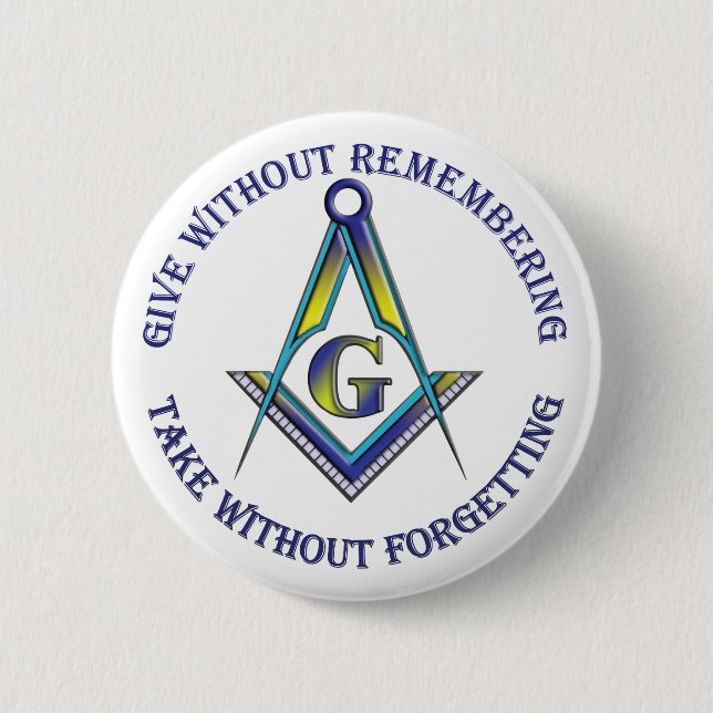 Masons give and take pinback button (Front)