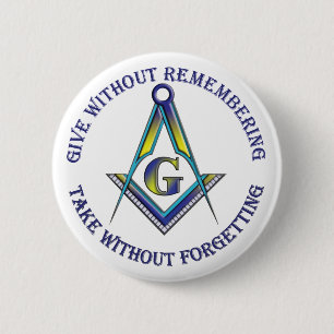 Masons give and take pinback button