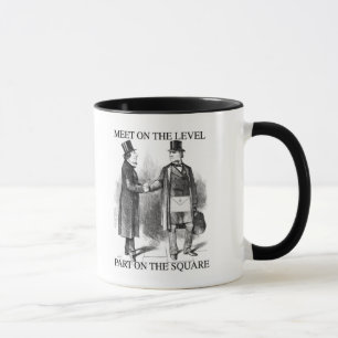 Masons meet on the level mug