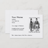 Masons Meeting, Large size Business Card (Front/Back)