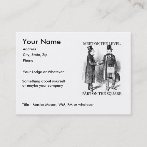 Masons Meeting, Large size Business Card Templates