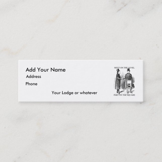 Masons Meeting Skinny Card (Front)