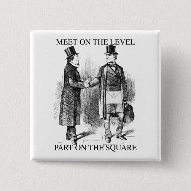 Masons parting on the square button (Front)