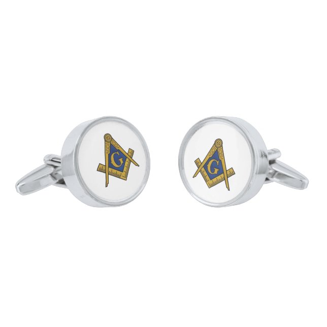 MASONS SILVER CUFFLINKS (Angled)