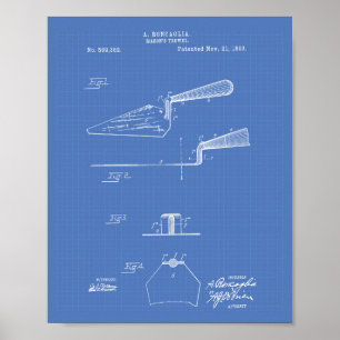 Mason's Trowel 1893 Patent Art Blueprint Poster