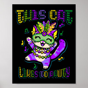 Masque Mardi Apparel Costumes Mardi Gras Cat Poster