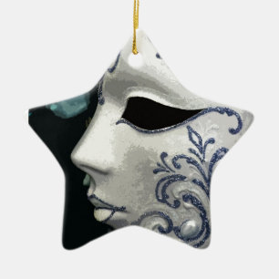 MASQUERADE 2 (blue) Ceramic Ornament