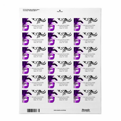 Masquerade Address Labels Zazzle