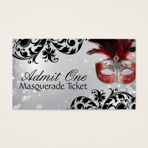 Masquerade Admission Tickets Business Card Templates