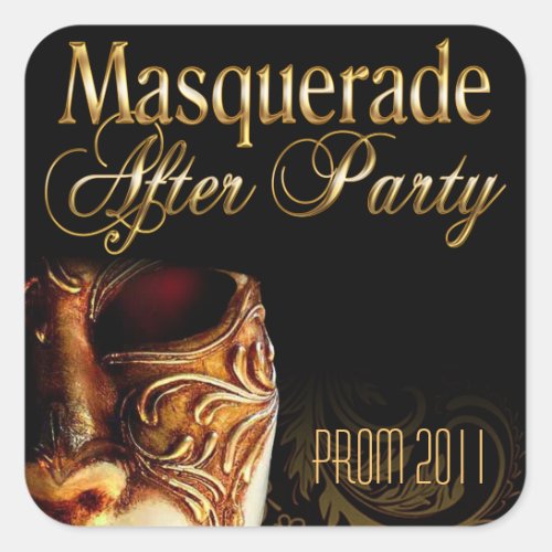 Masquerade After Party Prom 2011 Square Sticker