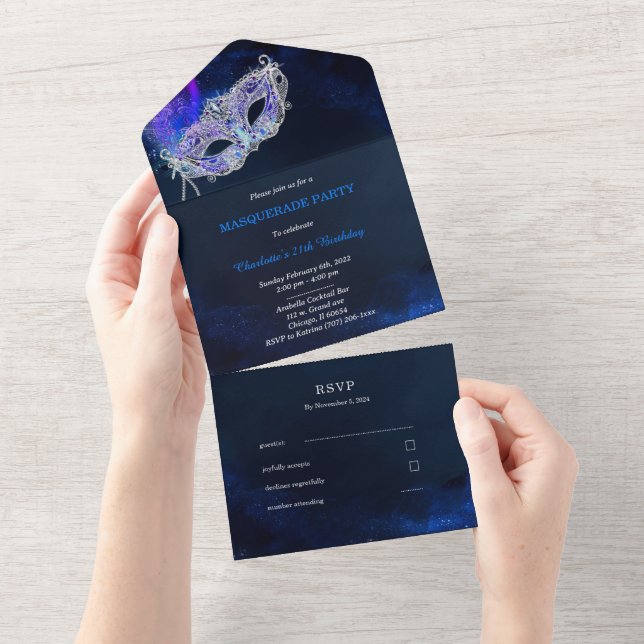 Masquerade Ball  and RSVP Template (Tearaway)