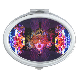 Masquerade ball beauty mask purple black gothic compact mirror