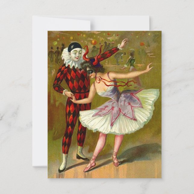 Masquerade Ball Costume Party Vintage Invitations (Front)